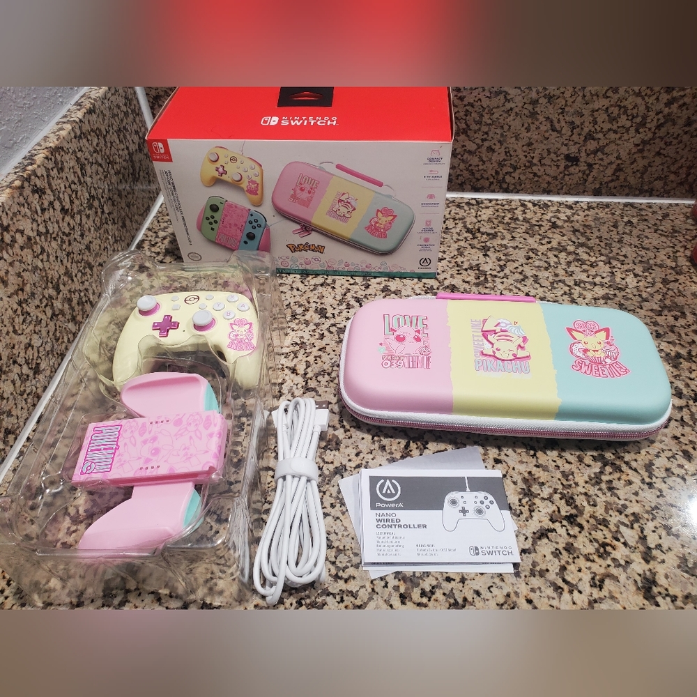 Wired Controller with Protection Case and Comfort Grips Pokemon Sweet Friends